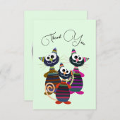 かわいいカラフル猫サンキューカード サンキューカード (正面/裏面)