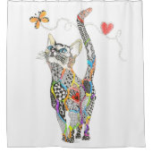 かわいいカラフル猫シャワーカーテン シャワーカーテン (正面)