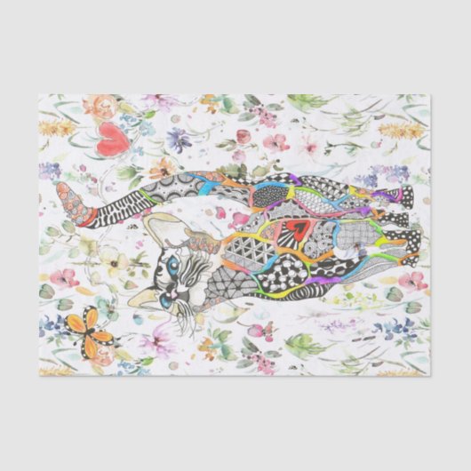 かわいいカラフル猫ティッシュペーパー 薄葉紙 (正面)