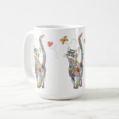 かわいいカラフル猫マグ コーヒーマグカップ (正面左)