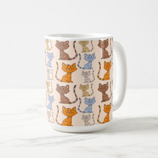 かわいいカラフル猫マグ コーヒーマグカップ (正面右)