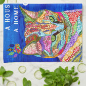 かわいいカラフル猫好きのキッチンタオル キッチンタオル (折り畳み)