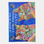 かわいいカラフル猫好きのキッチンタオル キッチンタオル (縦)