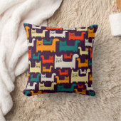 かわいいカラフル猫頭柄パターン装飾用クッション クッション (ブランケット)