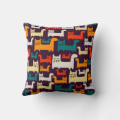 かわいいカラフル猫頭柄パターン装飾用クッション クッション (裏面)