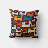 かわいいカラフル猫頭柄パターン装飾用クッション クッション (正面)