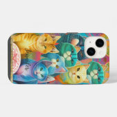 かわいいカラフル猫 iPhoneケース (裏面横)