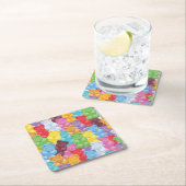 かわいいカラフル甘いグミベア スクエアペーパーコースター (インサイチュ)