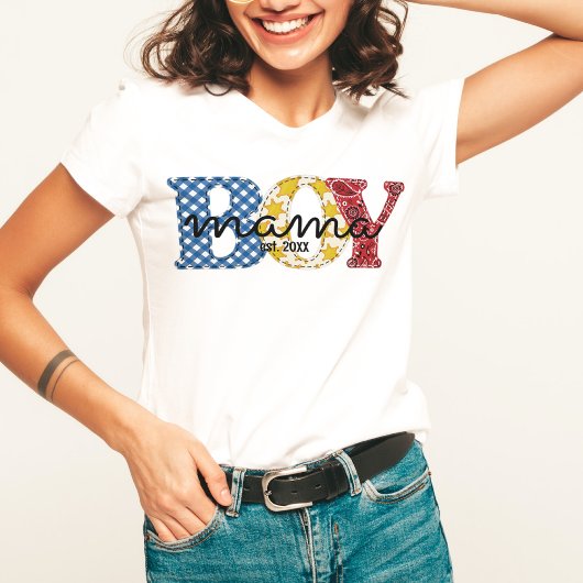 かわいいカラフル男の子ママEstデート国ロデオママ Tシャツ