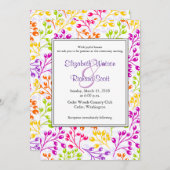 かわいいカラフル秋のフルーツ結婚式招待状 招待状 (正面/裏面)