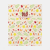 かわいいカラフル紅葉名前をカスタムする フリースブランケット (正面)