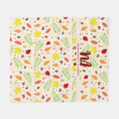 かわいいカラフル紅葉名前をカスタムする フリースブランケット (正面(横))