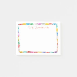 かわいいカラフル紙クリップスクール先生名 ポストイット