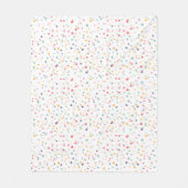 かわいいカラフル紙吹雪ドットのパターン フリースブランケット (正面)