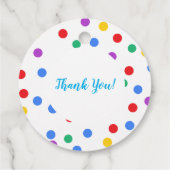 かわいいカラフル紙吹雪ドットメッセージカード フェイバータグ (裏面)