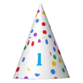 かわいいカラフル紙吹雪ドット誕生日 パーティーハット