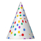 かわいいカラフル紙吹雪ドット誕生日 パーティーハット (左)