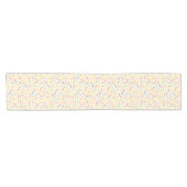 かわいいカラフル紙吹雪パターン ショートテーブルランナー (横)