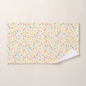 かわいいカラフル紙吹雪パターン バスタオルセット (ハンドタオル)