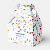 かわいいカラフル紙吹雪1歳の誕生日 フェイバーボックス (裏面サイド)