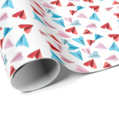かわいいカラフル紙飛行機、飛行機又はパイロット ラッピングペーパー (ロールコーナー)