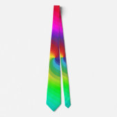 かわいいカラフル絞り染めのレインボースワールアートパターン ネクタイ (正面)