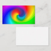 かわいいカラフル絞り染めのレインボースワールアートパターン 名刺 (正面/裏面)