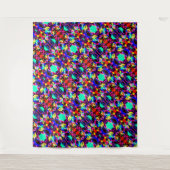 かわいいカラフル絵を描（ばちゃばちゃ）跳ねるカーフラグ タペストリー (正面)