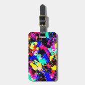 かわいいカラフル絵を描（ばちゃばちゃ）跳ねるカーフラグ ラゲッジタグ (正面縦)
