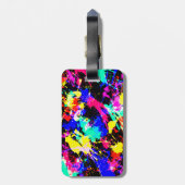 かわいいカラフル絵を描（ばちゃばちゃ）跳ねるカーフラグ ラゲッジタグ (裏面縦)