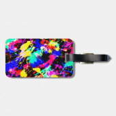 かわいいカラフル絵を描（ばちゃばちゃ）跳ねるカーフラグ ラゲッジタグ (裏面横)