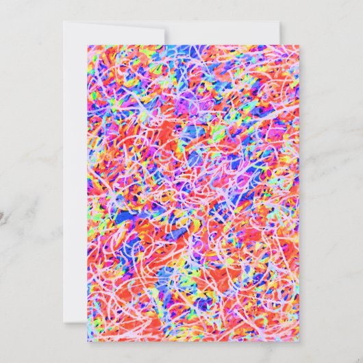 かわいいカラフル絵画抽象芸術の卒業式 招待状 (裏面)