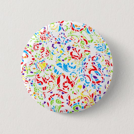 かわいいカラフル絵画抽象芸術の花マウスパッド 缶バッジ (正面)