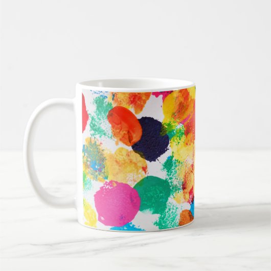 かわいいカラフル絵画抽象芸術 コーヒーマグカップ (左)