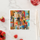 かわいいカラフル絵画抽象芸術 スタンダードカクテルナプキン (インサイチュ)