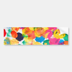 かわいいカラフル絵画抽象芸術 バンパーステッカー