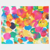 かわいいカラフル絵画抽象芸術 フリースブランケット (正面(横))