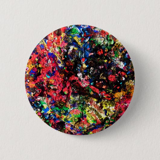 かわいいカラフル絵画抽象芸術 缶バッジ (正面)