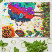 かわいいカラフル羊のキッチンタオル キッチンタオル (折り畳み)