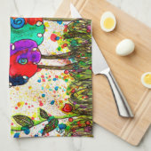 かわいいカラフル羊のキッチンタオル キッチンタオル (四つ折り)