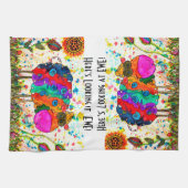 かわいいカラフル羊のキッチンタオル キッチンタオル (横)