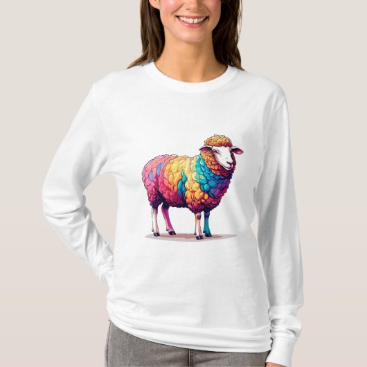 🐑🌈 かわいいカラフル羊のギフト ✨ Tシャツ (正面)