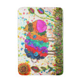 かわいいカラフル羊のバスマット バスマット (正面縦)