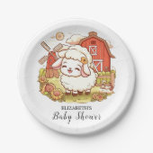 かわいいカラフル羊の赤ちゃんシャワー ペーパープレート (正面)