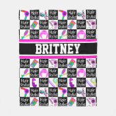 かわいいカラフル美容師 フリースブランケット (正面)