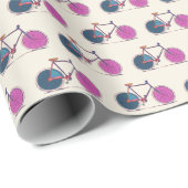 かわいいカラフル自転車ラインアートスケッチ ラッピングペーパー (ロールコーナー)