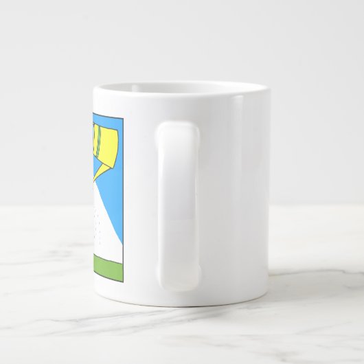 かわいいカラフル花おもしろいの庭師 ジャンボコーヒーマグカップ (裏面)