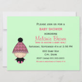 かわいいカラフル花とベビー赤ちゃんシャワー 招待状 (裏面)