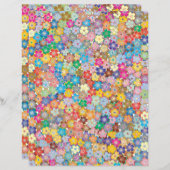 かわいいカラフル花スクラップブック作りクラフト紙 (正面/裏面)