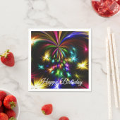 かわいいカラフル花火ハッピーバースデーナプキン スタンダードカクテルナプキン (インサイチュ)